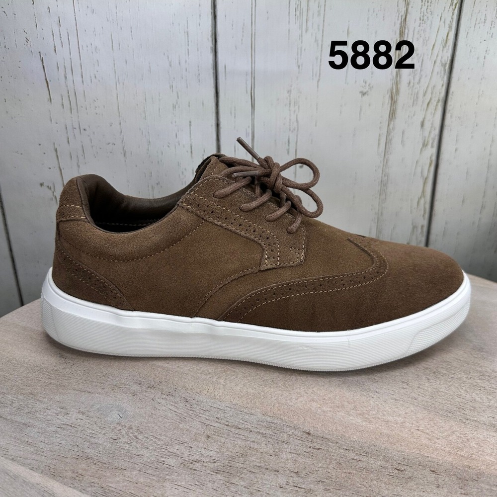 OrthoComfoot Mens Brown Suede Wingtip Sneakers ZGXX03 Size EU 42 US 9 Low Top